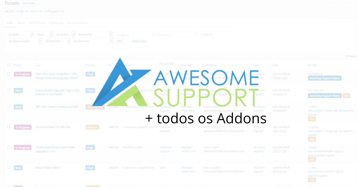 Pacote Awesome Support + Addons